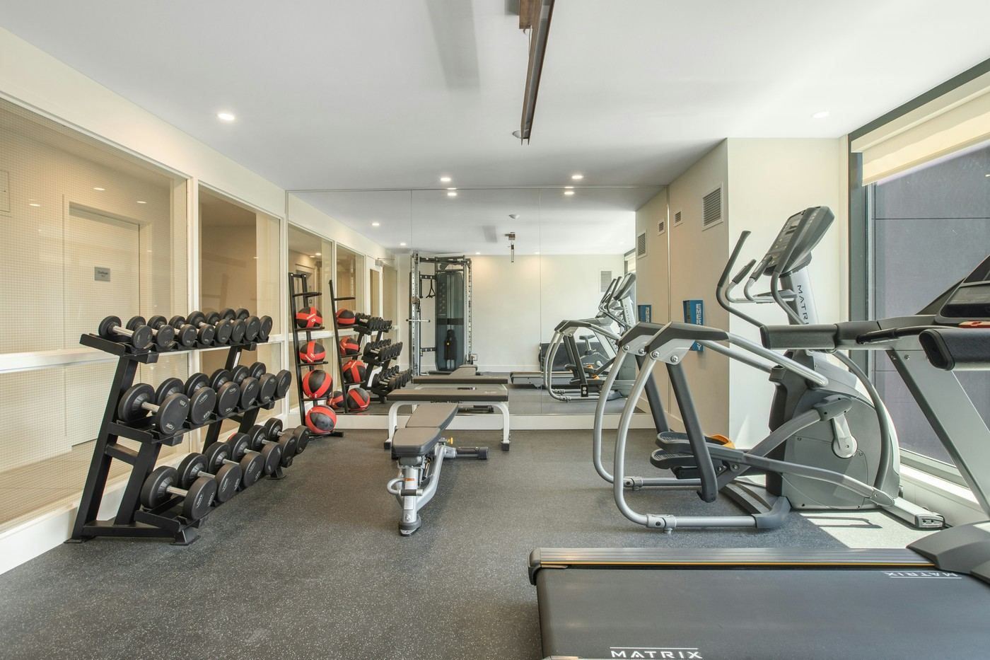 Studio mit Cardio- und Kraftbereich
